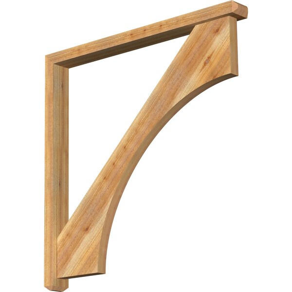 Ekena Millwork Westlake Craftsman Rough Sawn Bracket w/ Offset Brace, Western Red Cedar, 4"W x 42"D x 42"H BKT0402X42X42WTL04RWR - main